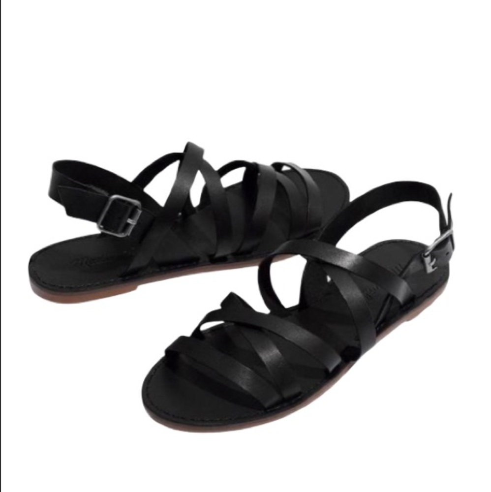 Madewell | black Boardwalk multi-strap sandals